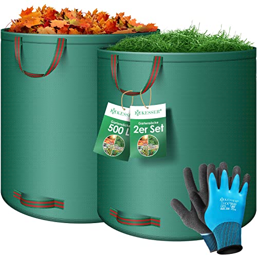 KESSER Gartensack 2x 500L robust faltbar Gartenabfallsack 4 Griffe