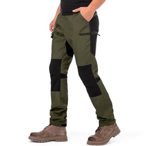 yeyity Wanderhose Herren Outdoor Hosen Robust Atmungsaktiv Langlebig Taktische Hose Arbeitshosen Männer zum Outdoor-Aktivitäten und Außenarbeiten(9925,Amy Grün,XL)