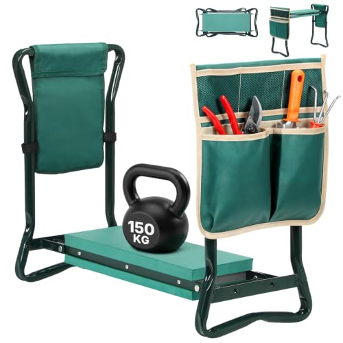 Ohuhu Kniebank 2 in 1 Gartenhocker bis 150 kg grün