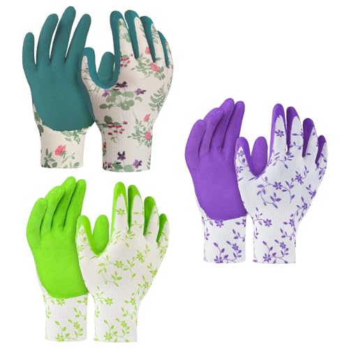 AYESY Gartenhandschuhe 3 Paare Damen Sicherheitsarbeitshandschuhe 6,99 Euro