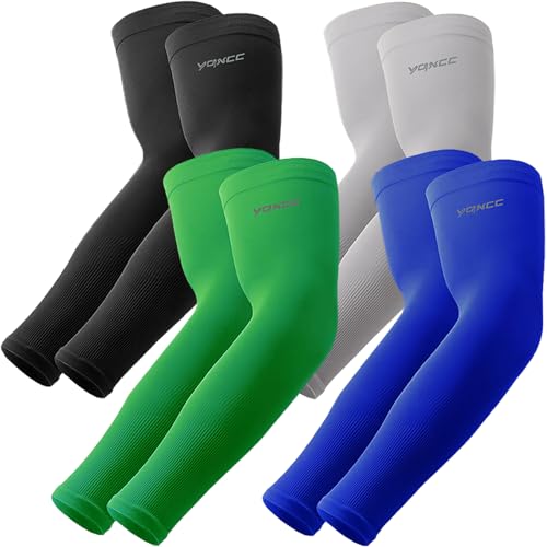 YQXCC 4 Paare Kühlung UV-Schutz Ärmlinge, UPF 50+ Arm Sleeves Tattoo Cover für Frauen Männer Radsport Golf Radfahren