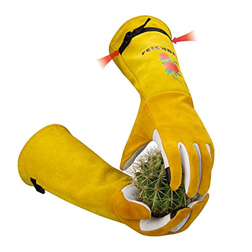 FEISHDEK Gartenhandschuhe Dornenfest Touchscreen Gelb S 18,99€