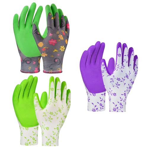 AYESY Gartenhandschuhe 3 Paare Damen Sicherheitsarbeitshandschuhe 6,99 Euro