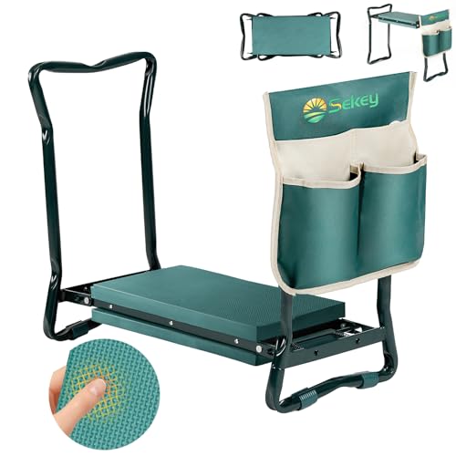 Sekey Kniebank mit Werkzeugtaschen 160KG Gartenhocker Klappbar 36,99€
