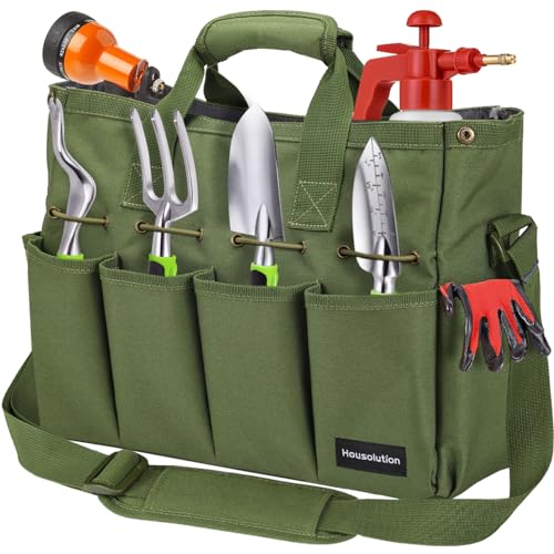 Housolution Garten Werkzeugtasche 35x14x28 cm dunkelgrün