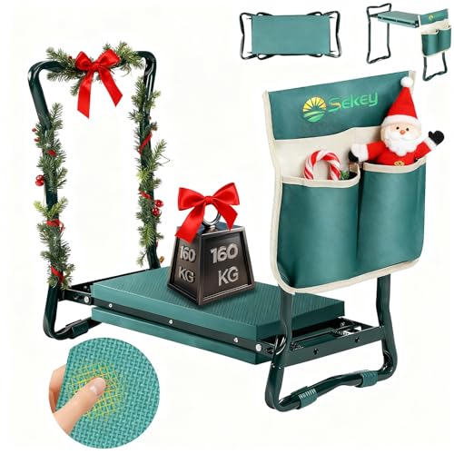 Sekey Kniebank mit Werkzeugtaschen 160KG Gartenhocker Klappbar 36,99€