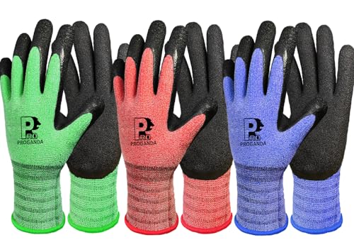 PROGANDA Gartenhandschuhe Grip 3 Paare